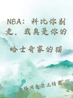 NBA：科比你别走，我真是你的